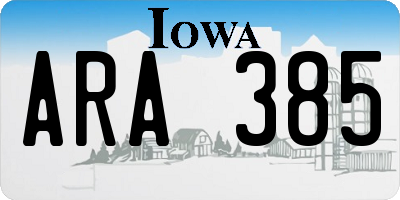 IA license plate ARA385
