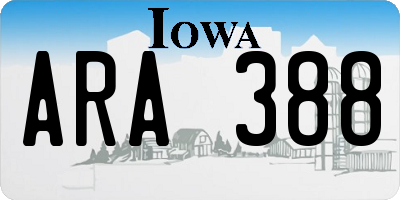 IA license plate ARA388