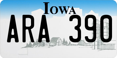 IA license plate ARA390