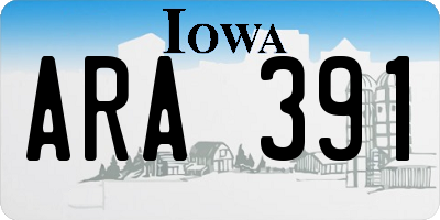 IA license plate ARA391