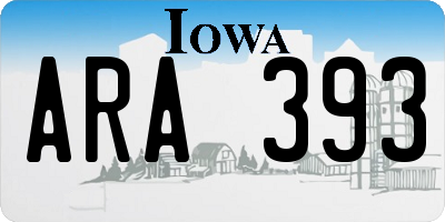IA license plate ARA393