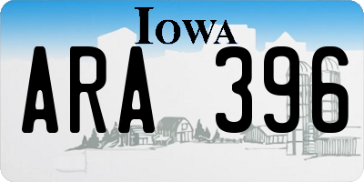 IA license plate ARA396