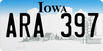 IA license plate ARA397