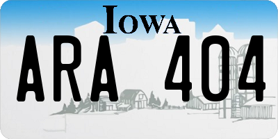 IA license plate ARA404