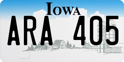 IA license plate ARA405
