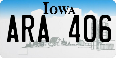 IA license plate ARA406