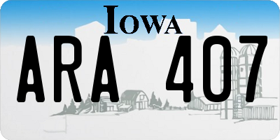 IA license plate ARA407