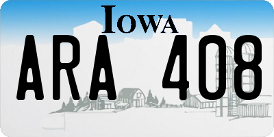 IA license plate ARA408