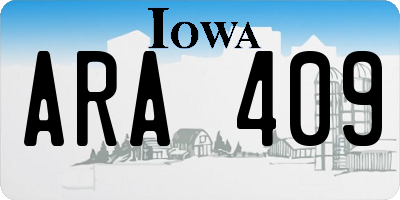 IA license plate ARA409