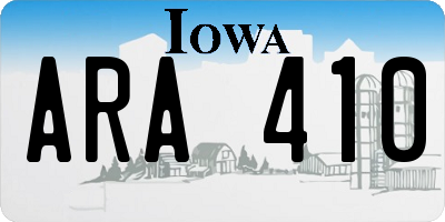IA license plate ARA410