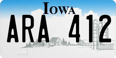 IA license plate ARA412