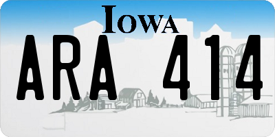 IA license plate ARA414