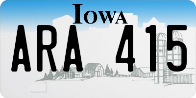 IA license plate ARA415