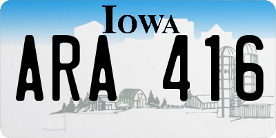 IA license plate ARA416