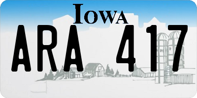 IA license plate ARA417