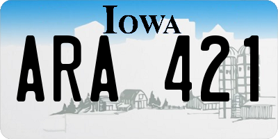 IA license plate ARA421