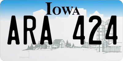 IA license plate ARA424