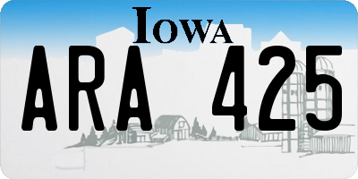 IA license plate ARA425