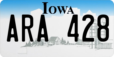 IA license plate ARA428