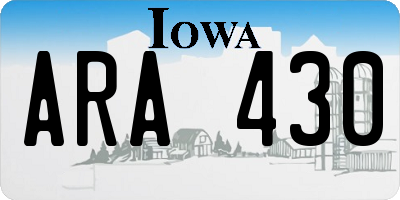 IA license plate ARA430