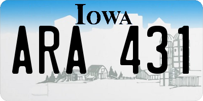 IA license plate ARA431