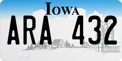 IA license plate ARA432