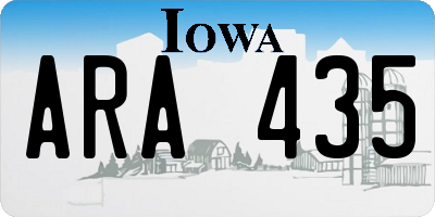 IA license plate ARA435