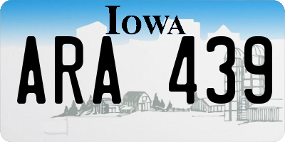 IA license plate ARA439