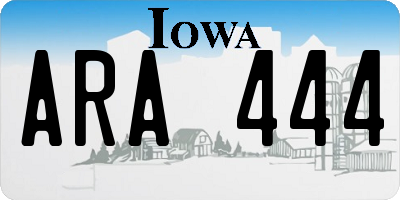 IA license plate ARA444