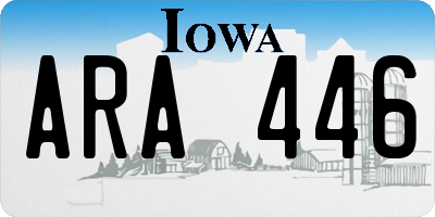 IA license plate ARA446