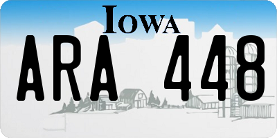 IA license plate ARA448