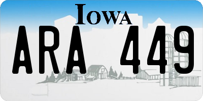 IA license plate ARA449