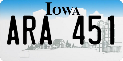 IA license plate ARA451