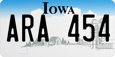 IA license plate ARA454