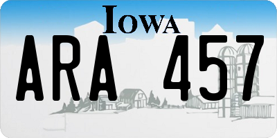 IA license plate ARA457