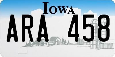 IA license plate ARA458