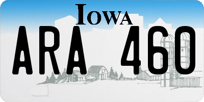 IA license plate ARA460