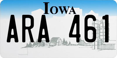 IA license plate ARA461