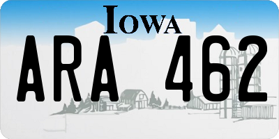 IA license plate ARA462
