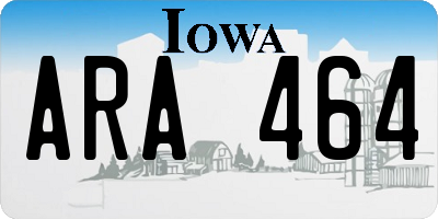 IA license plate ARA464