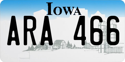 IA license plate ARA466