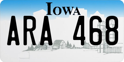 IA license plate ARA468