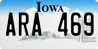 IA license plate ARA469