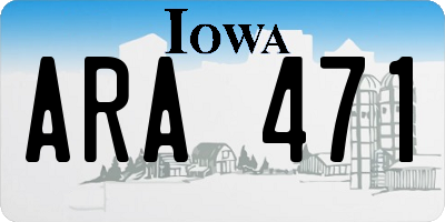 IA license plate ARA471