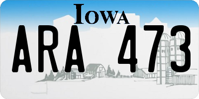IA license plate ARA473