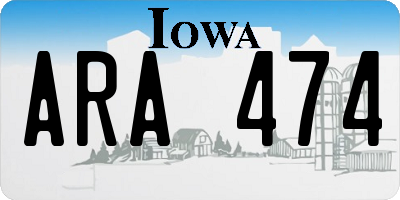 IA license plate ARA474