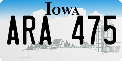 IA license plate ARA475