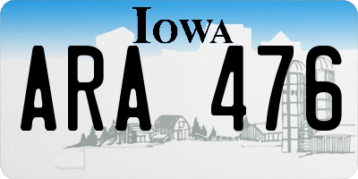 IA license plate ARA476