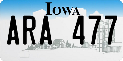 IA license plate ARA477
