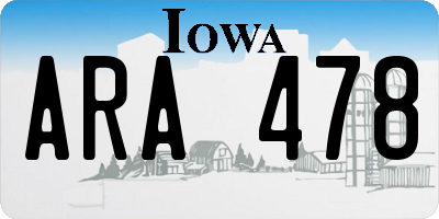 IA license plate ARA478